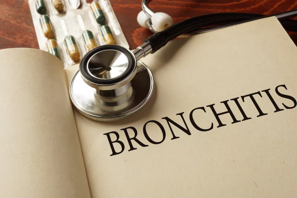 Book with diagnosis bronchitis
