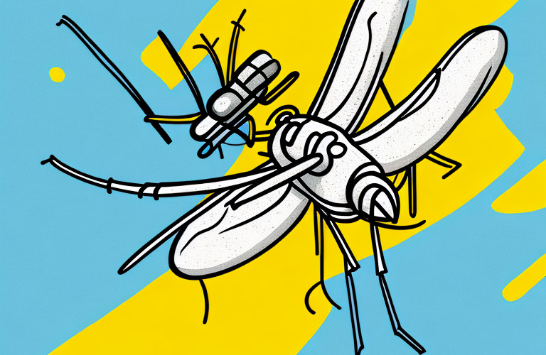 A mosquito with a yellow background