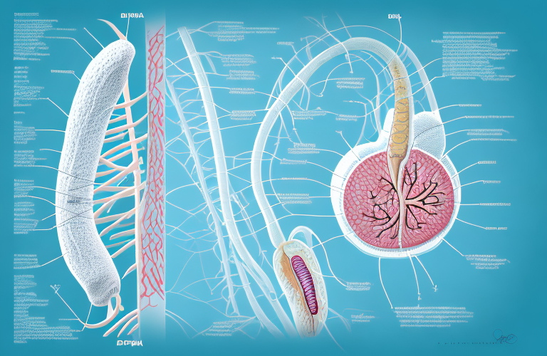 A medical diagram showing the anatomy of the epididymis and its surrounding structures