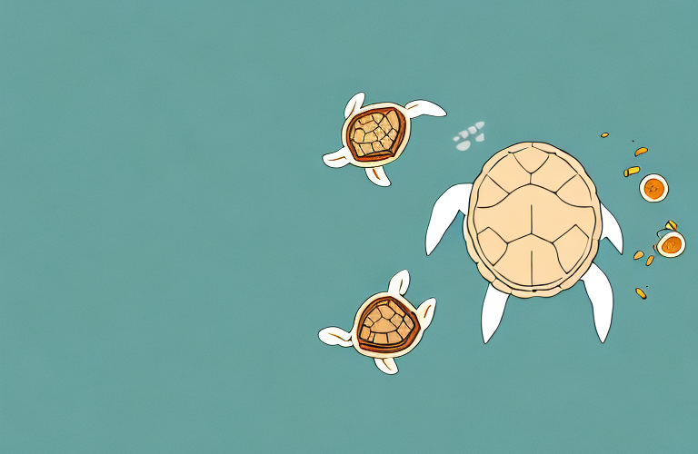 A turtle eating a pancake
