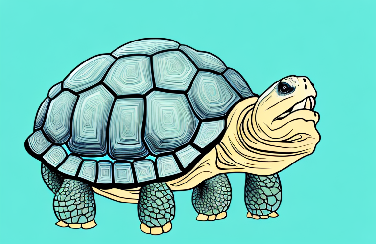 A tortoise eating a bagel