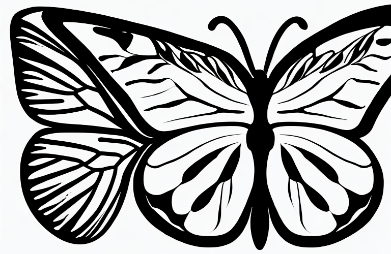 A white and black butterfly to represent the contrast between healthy and affected skin in vitiligo