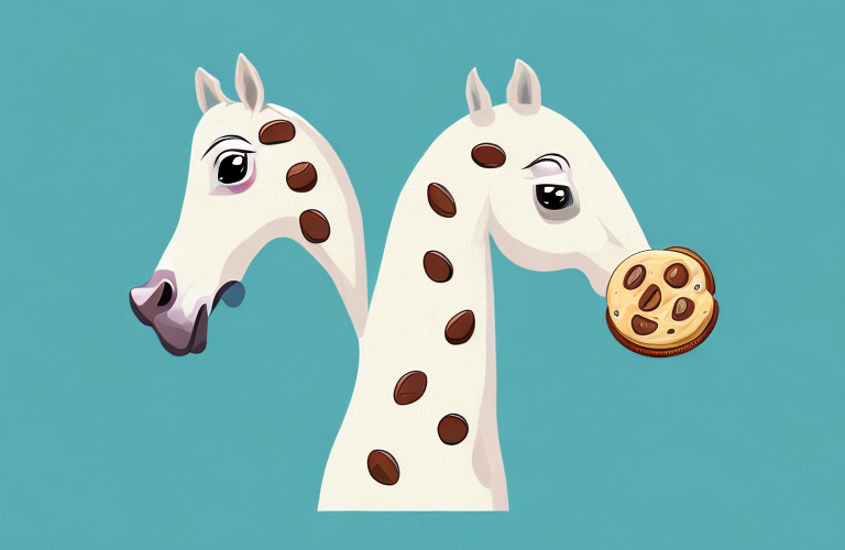 A horse eating a cookie