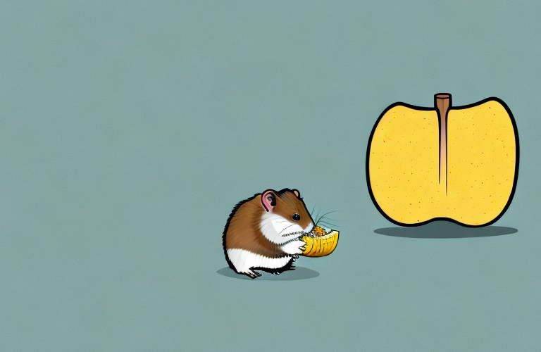 A hampster eating acorn squash
