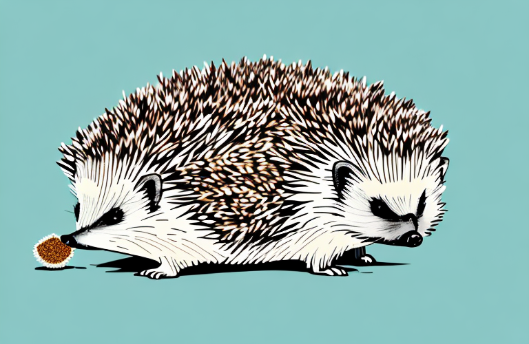 A hedgehog eating cumin seeds