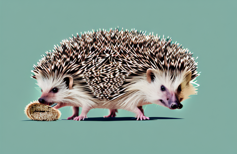 A hedgehog eating hyssop