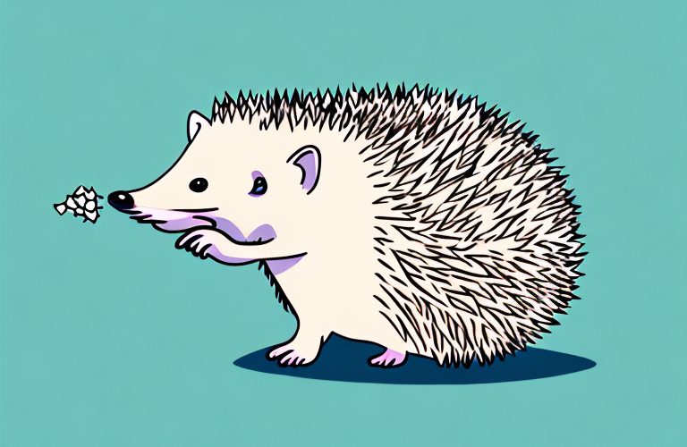 A hedgehog eating yogurt