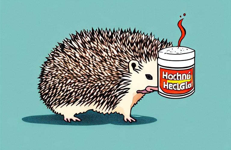 A hedgehog eating ketchup