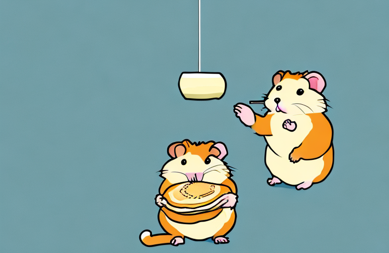 A hampster eating a pancake