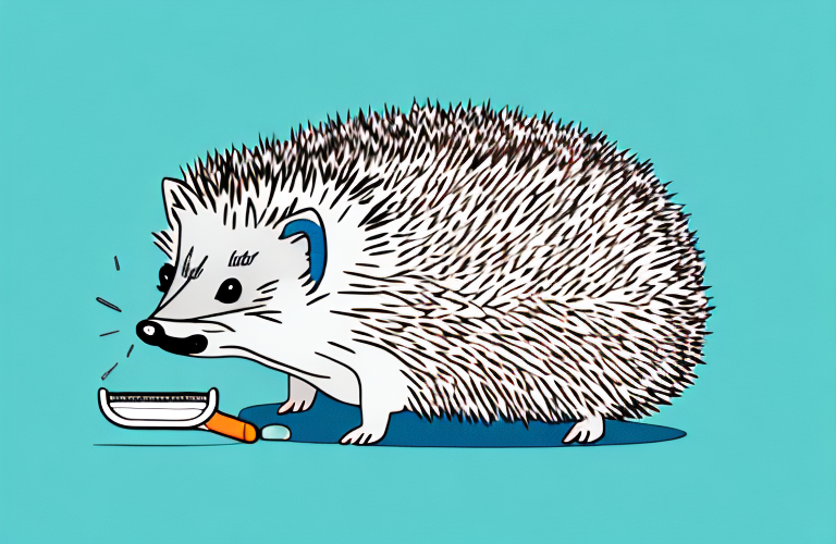 A hedgehog eating a melatonin pill