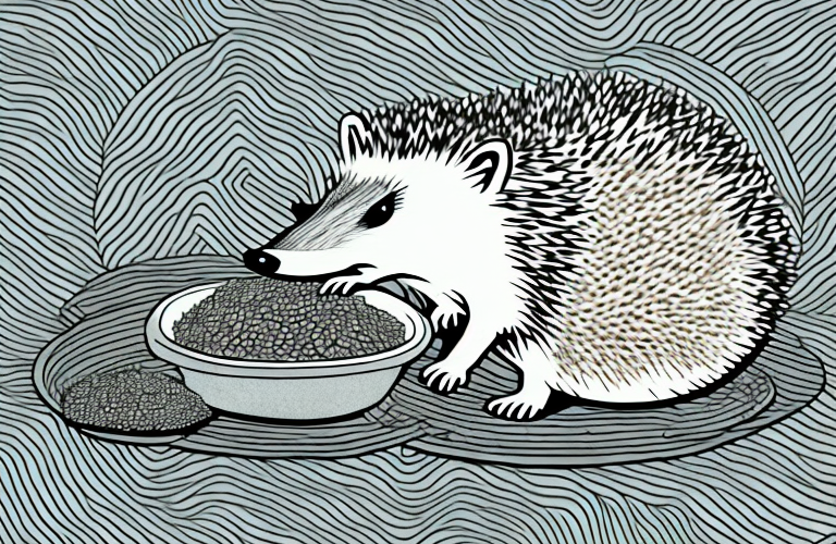 A hedgehog eating refried beans