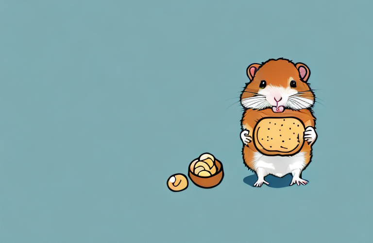 A hampster holding a praline in its paws