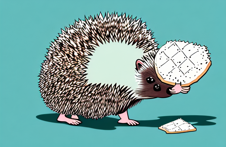 A hedgehog eating feta cheese