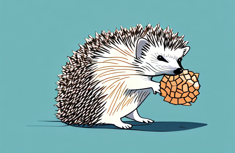 A hedgehog eating a praline