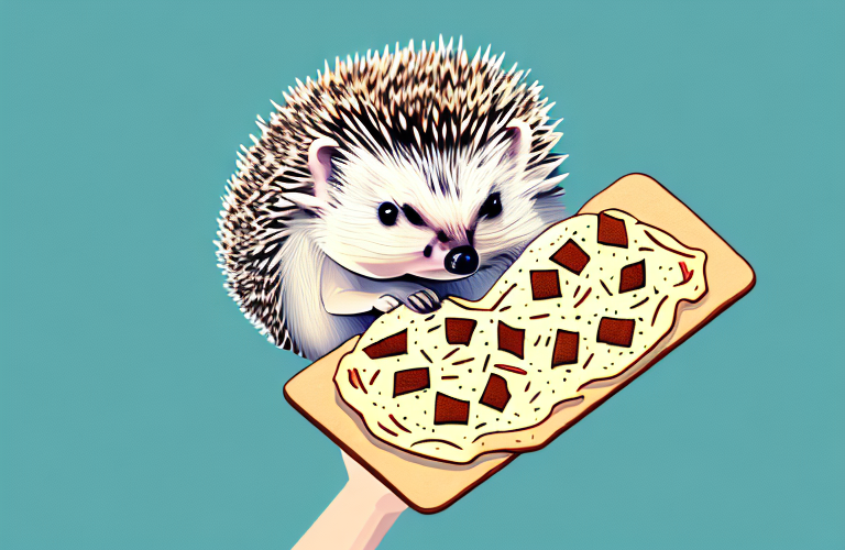 A hedgehog eating flatbread