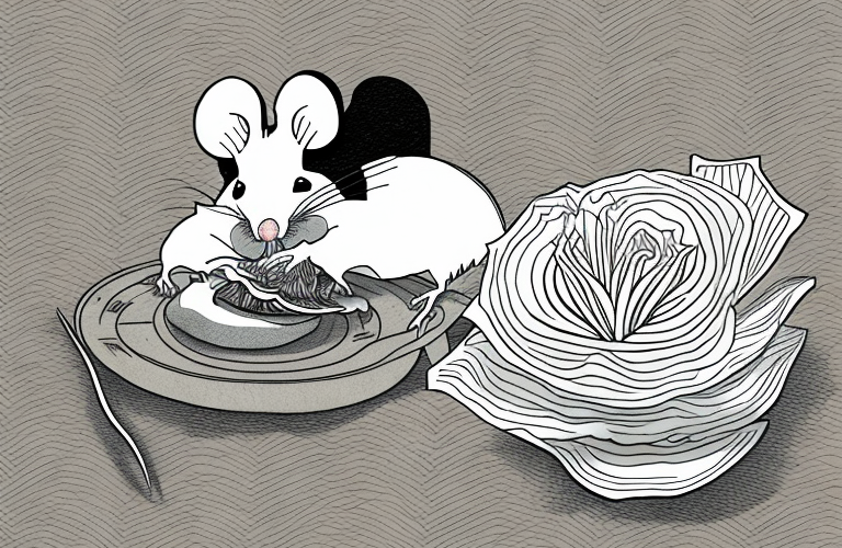 A mouse eating endive