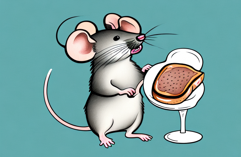 A mouse eating a steak