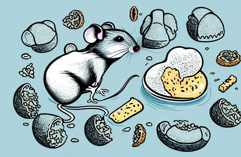 A mouse eating raw yeast dough