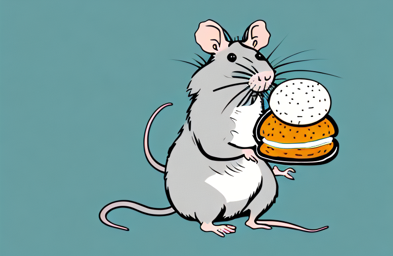 A rat holding a whoopie pie