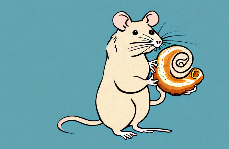 A rat holding a croissant