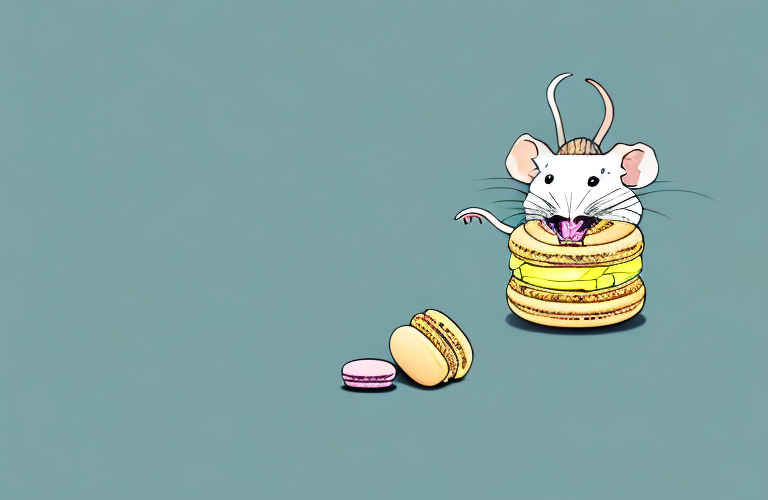 A rat eating a macaron