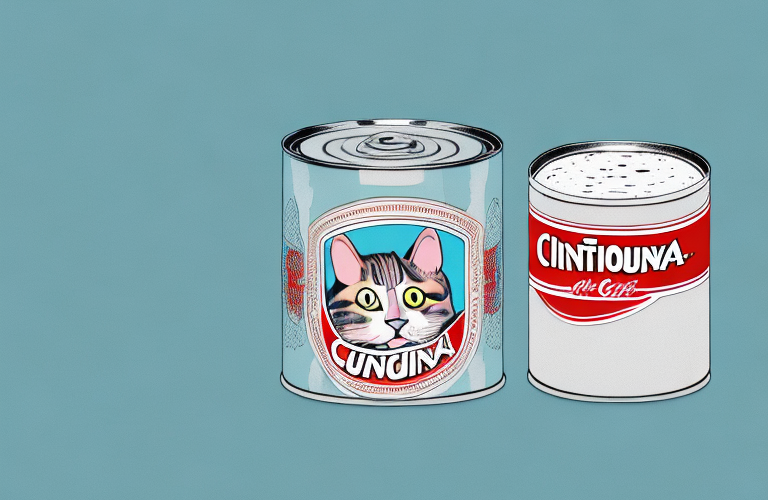 A cat with a can of vienna sausage