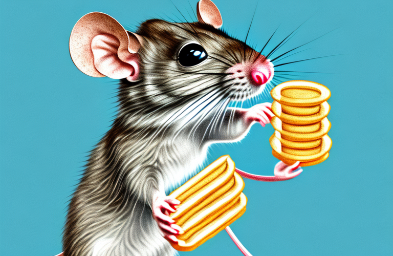 A mouse eating a ritz cracker