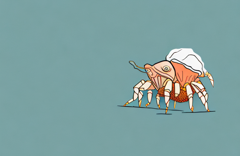 A hermit crab eating a blackberry