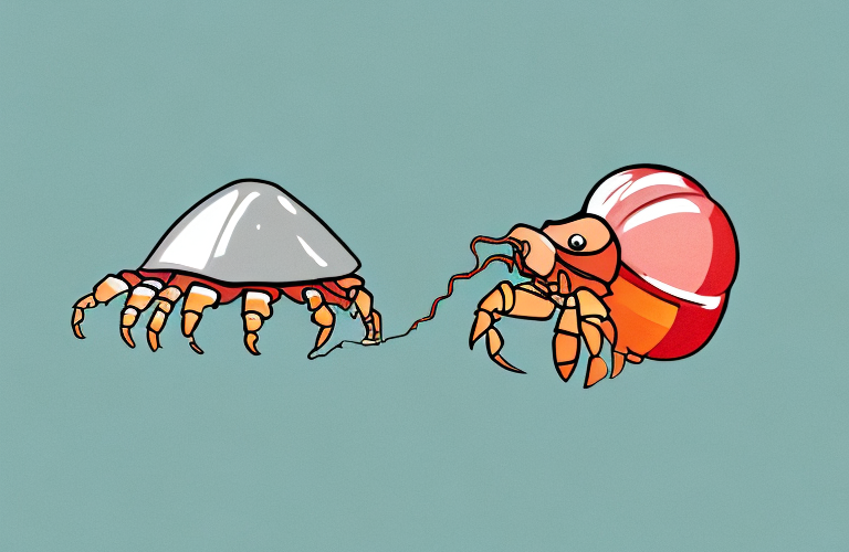 A hermit crab eating a cranberry