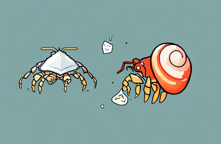 A hermit crab eating a date