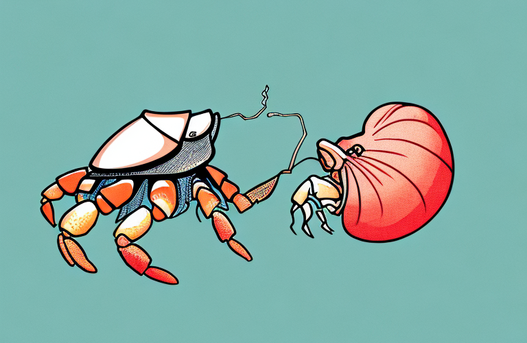 A hermit crab eating an elderberry