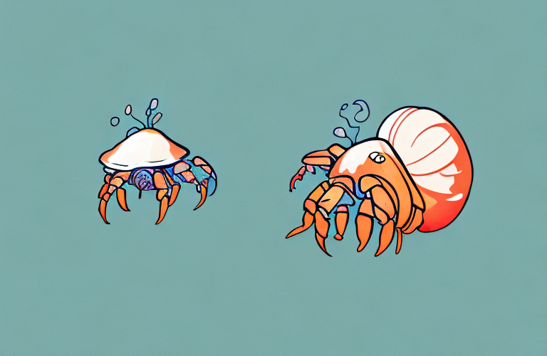 A hermit crab eating a juneberry