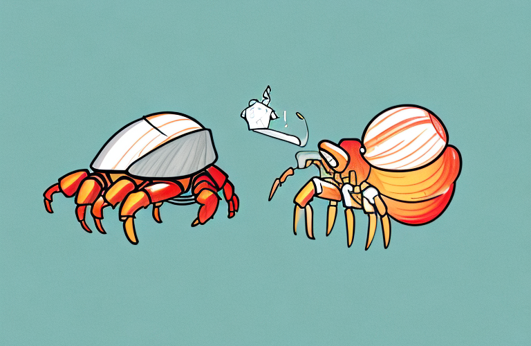 A hermit crab eating a java plum