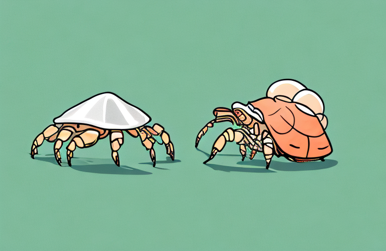 A hermit crab eating microgreens