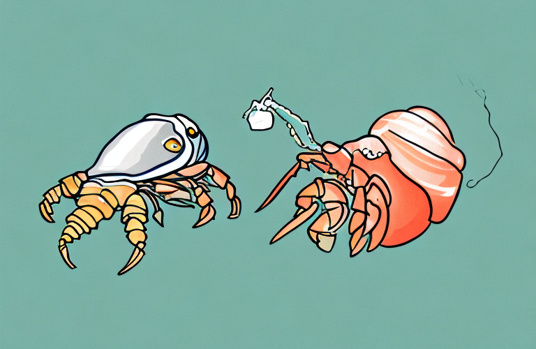 A hermit crab eating sorrel
