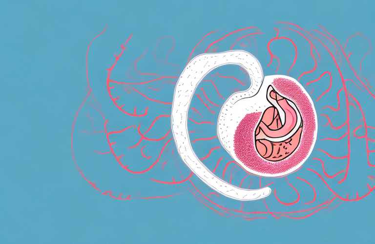 A uterus with a representation of vaginal bleeding