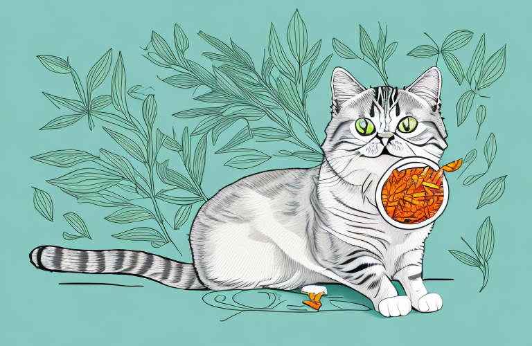 A cat eating tarragon