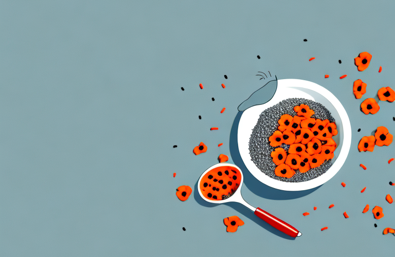 A cat eating poppy seeds from a bowl