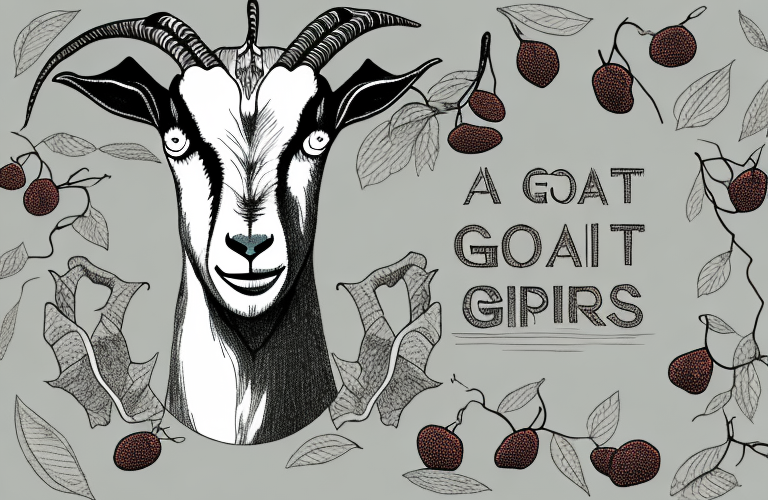 A goat eating allspice berries