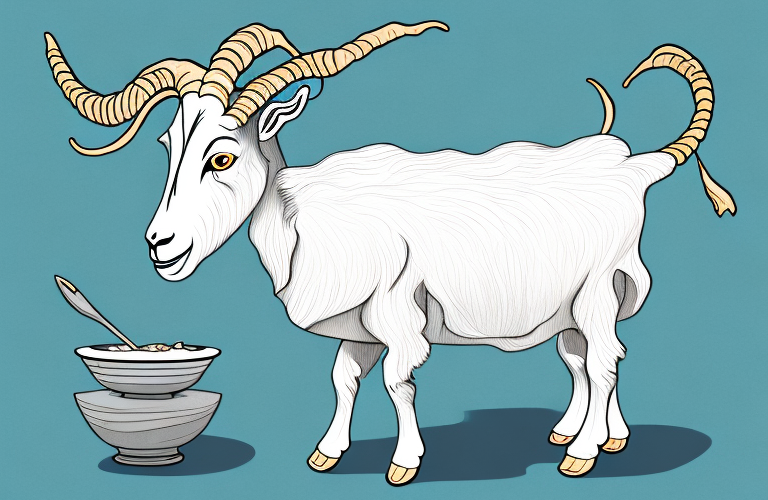 A goat eating asafoetida