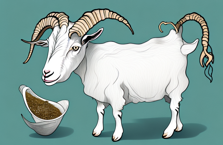 A goat eating cardamom pods