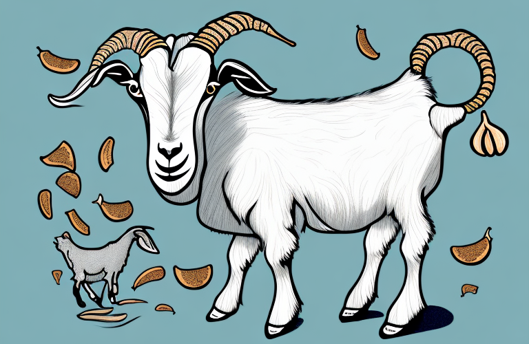 A goat eating cloves