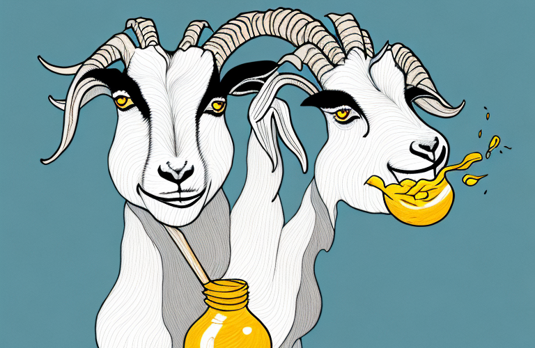 A goat eating white mustard