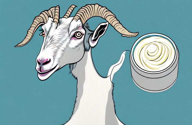 A goat eating cream cheese