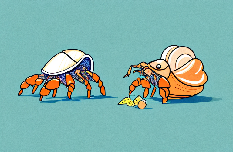 A hermit crab eating a fig newton