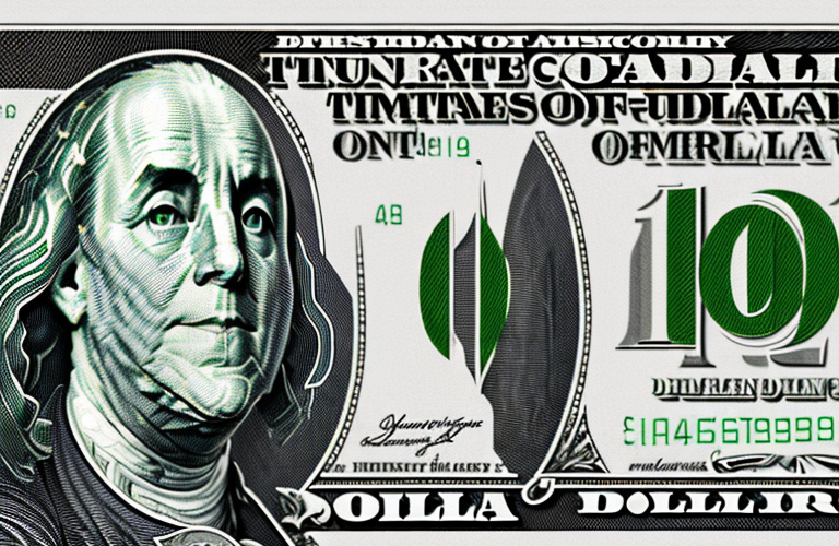 A dollar bill with a timeline or graph showing the duration of its value