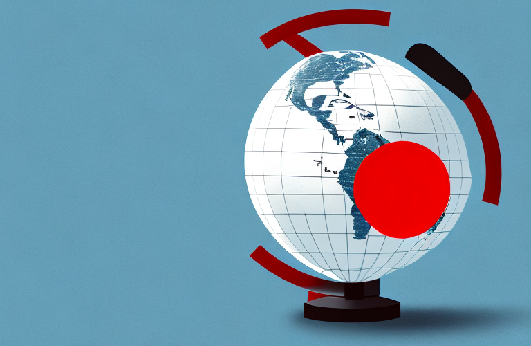 A globe with a red circle around a specific region