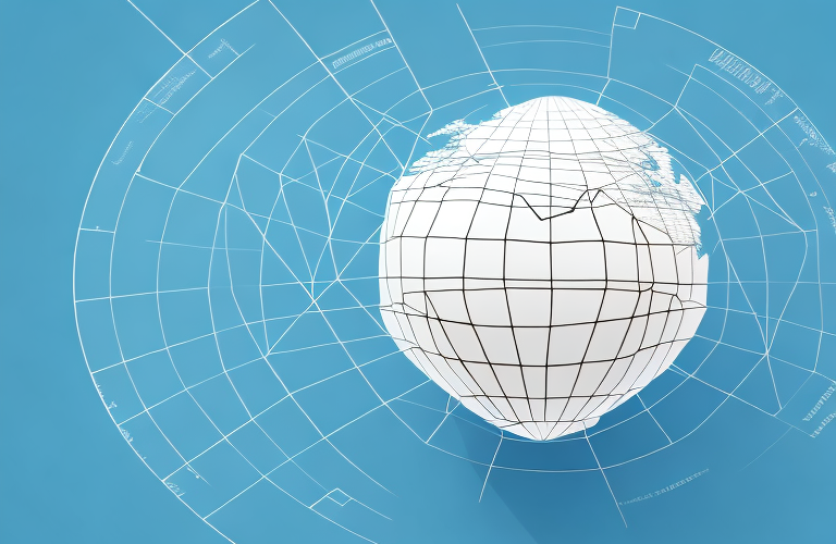 A globe with a graph chart overlaid