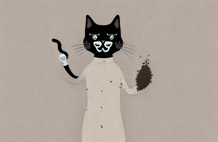 A cat eating black pepper