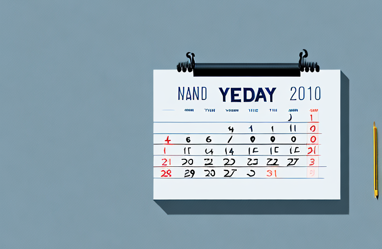 A calendar with a highlighted end-of-year date to represent the concept of a fiscal year-end